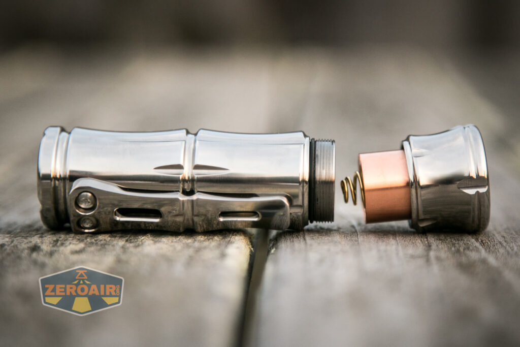 WWLZ Bamboo Small 18350 flashlight head off