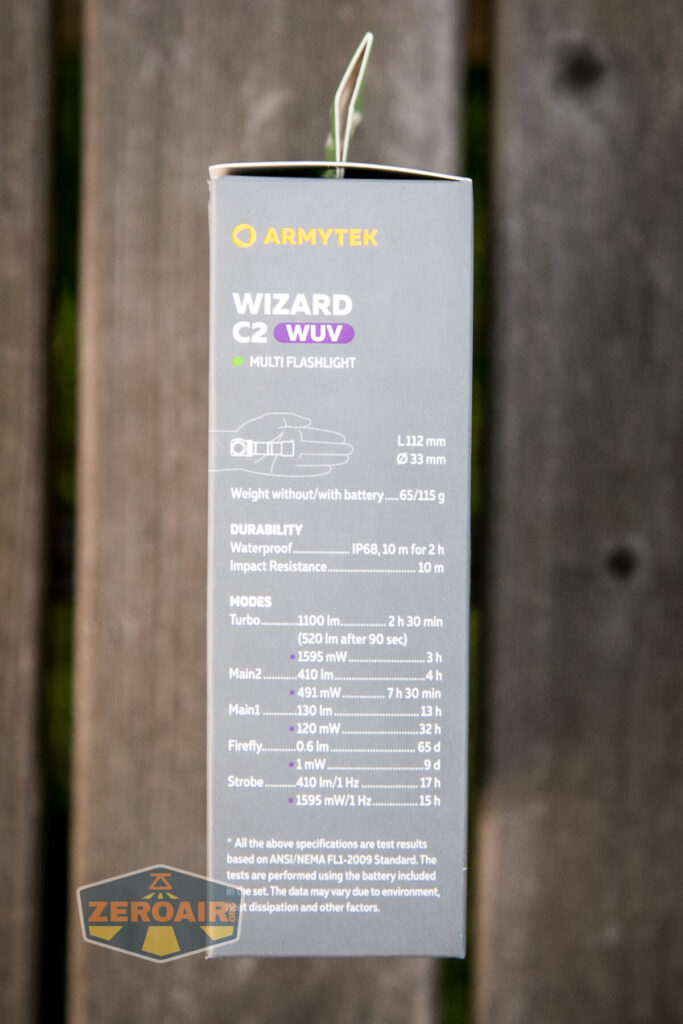 Armytek Wizard C2 WUV Headlamp box