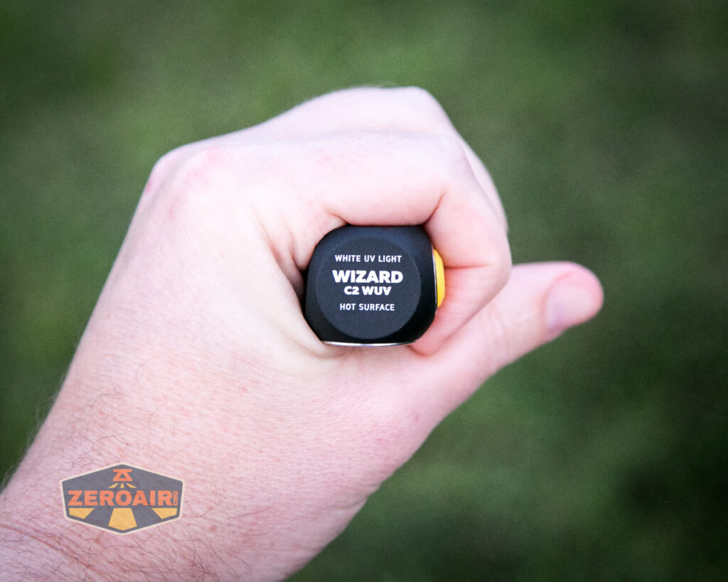 Armytek Wizard C2 WUV Headlamp in-hand