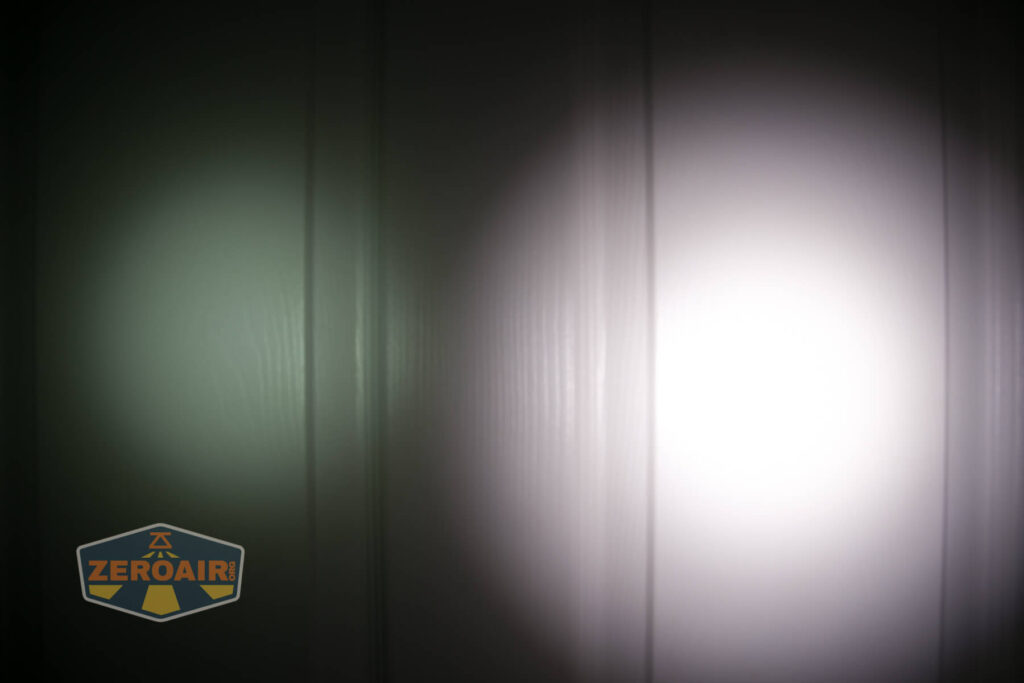 beamshots on door compared to nichia 219b
