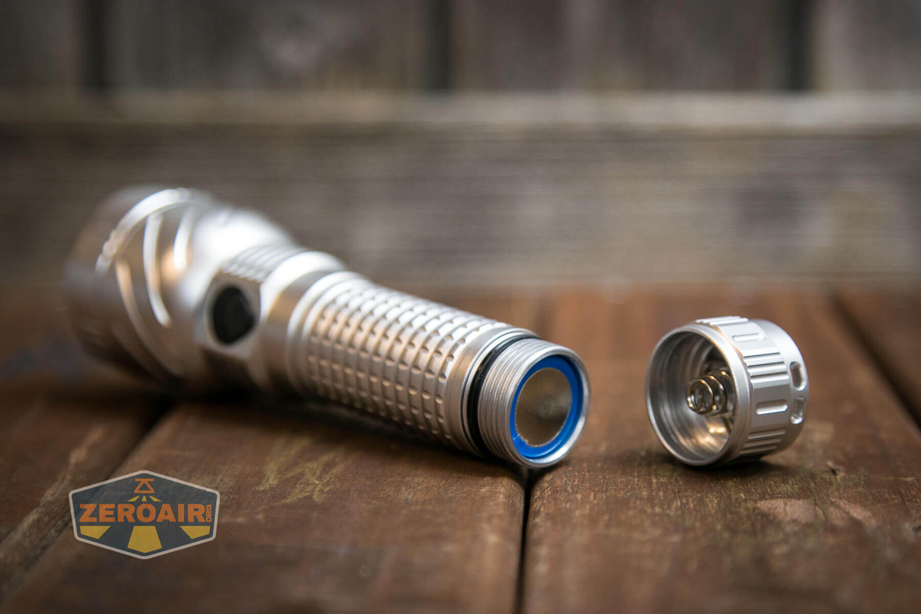 Convoy M21E Flashlight with 21700 installed