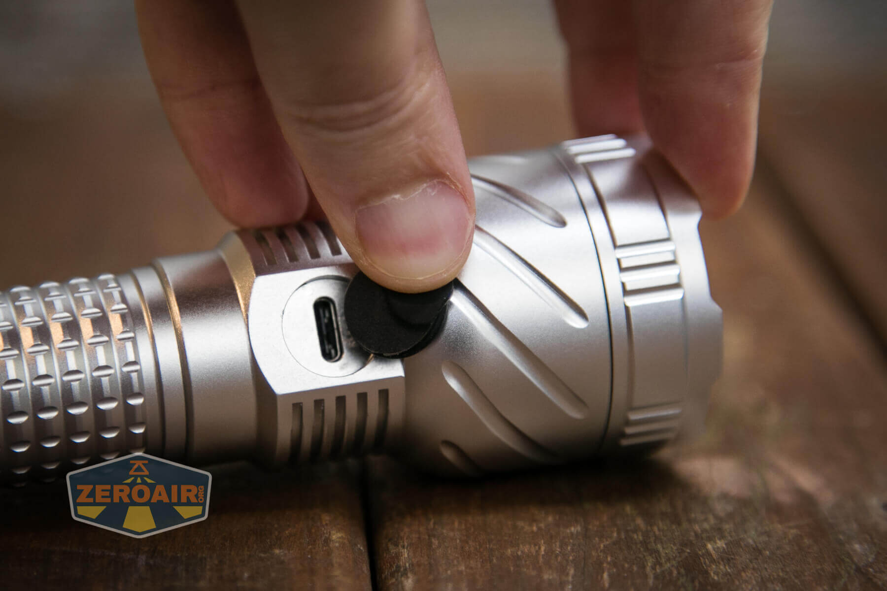 Convoy M21E flashlight charge port