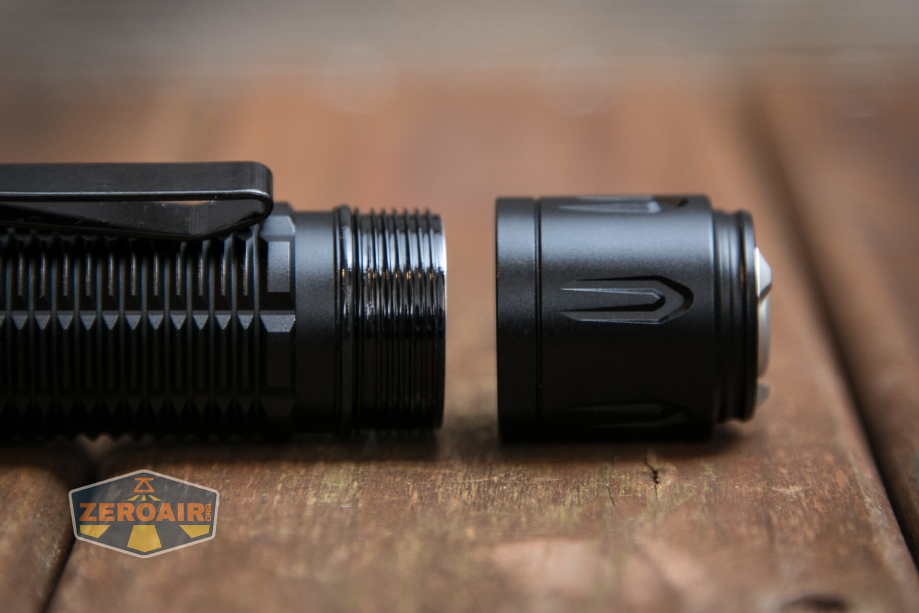 Olight Warrior 3 flashlight tailcap threads