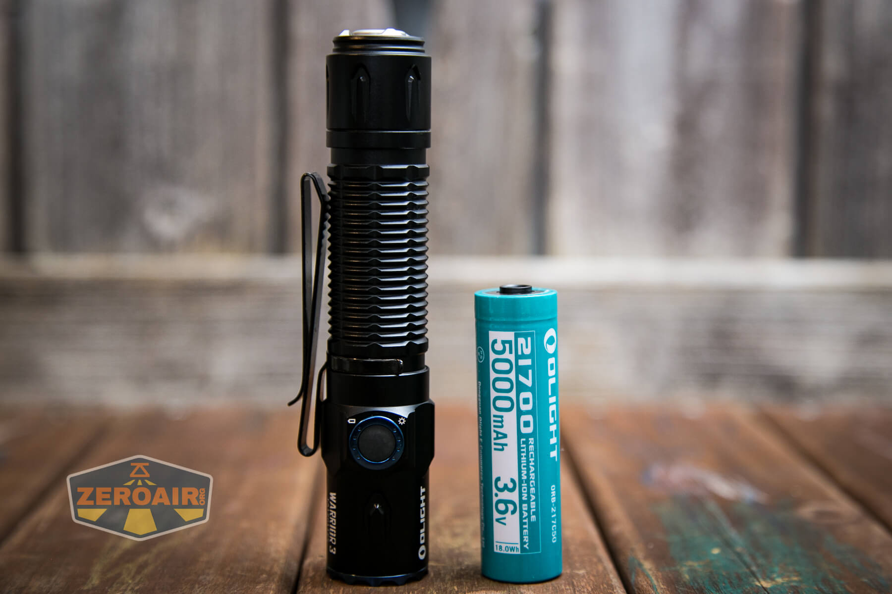 Olight Warrior 3 flashlight with 21700