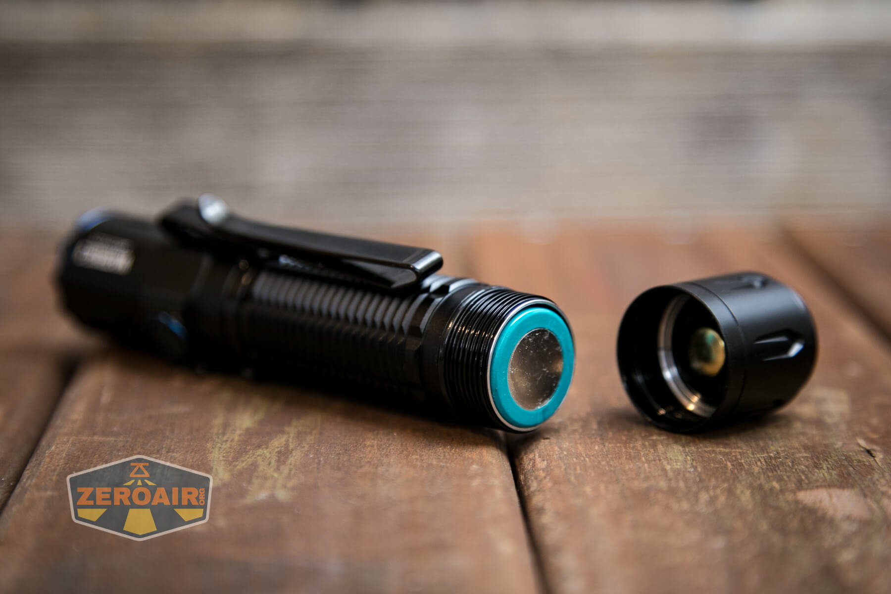 Olight Warrior 3 flashlight 21700 installed