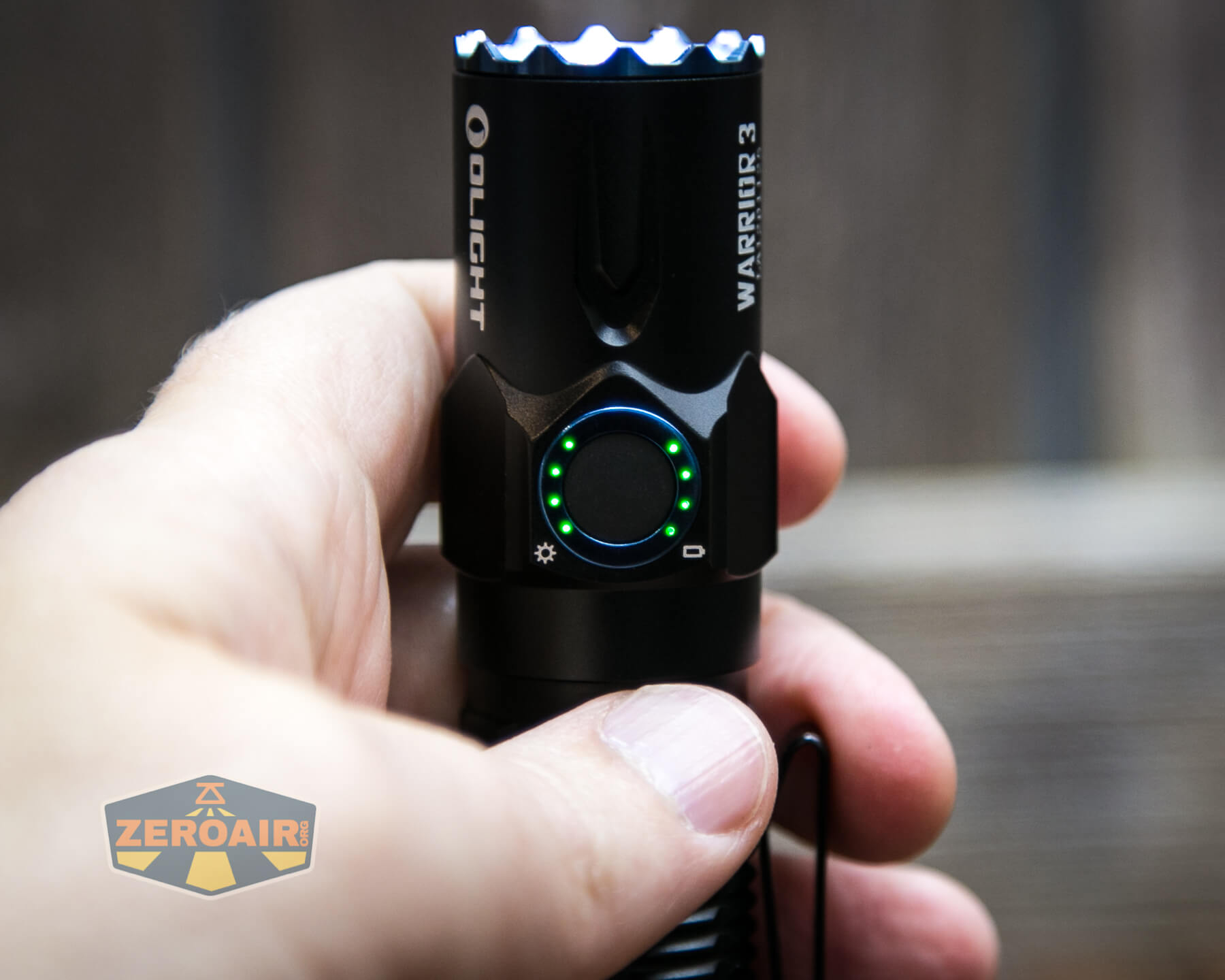 Olight Warrior 3 flashlight e-switch indication of modes