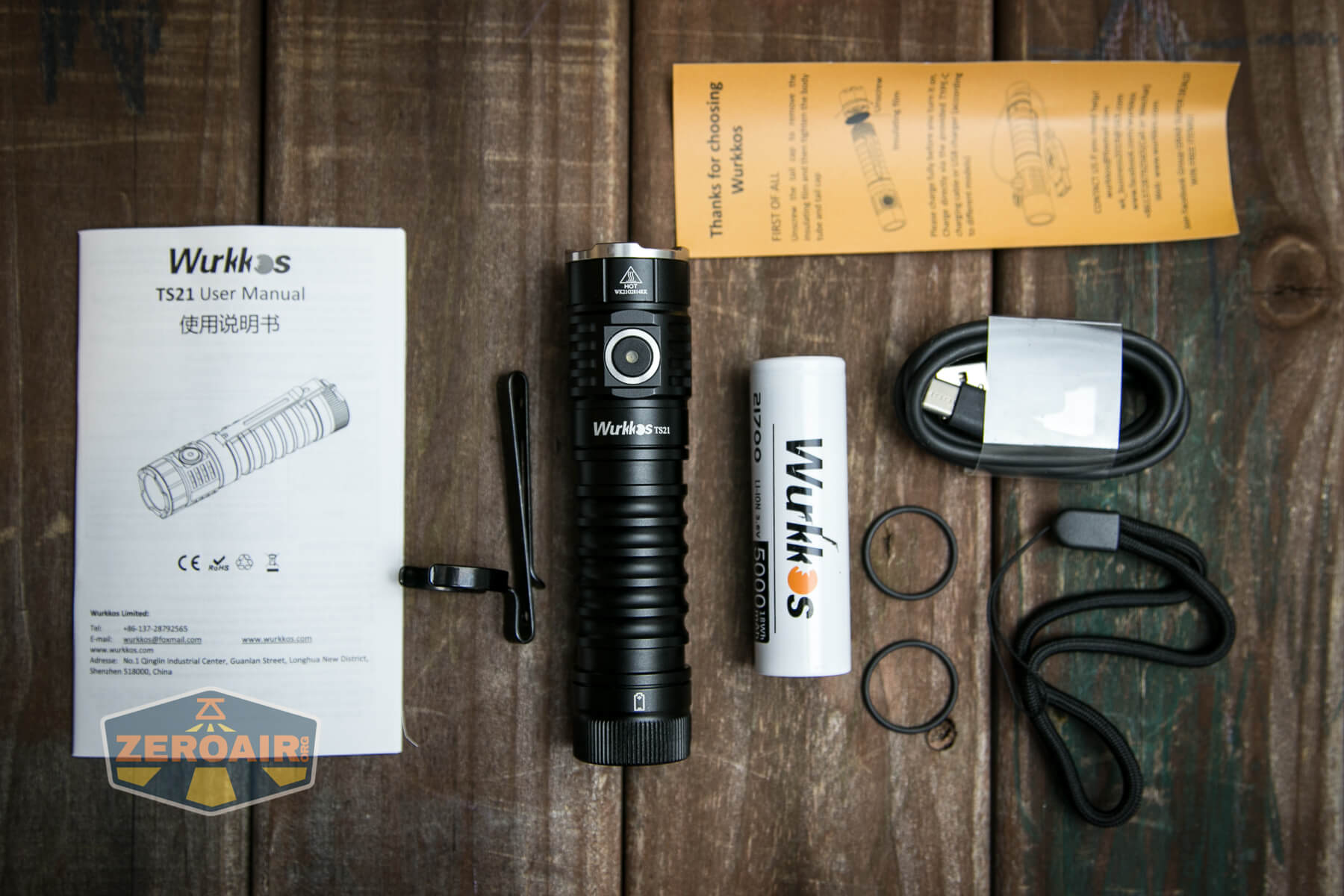 Wurkkos TS21 Anduril Flashlight what's included
