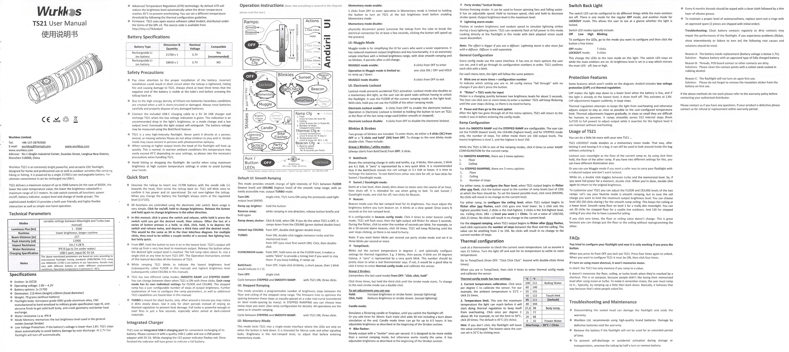 Wurkkos TS21 Anduril manual