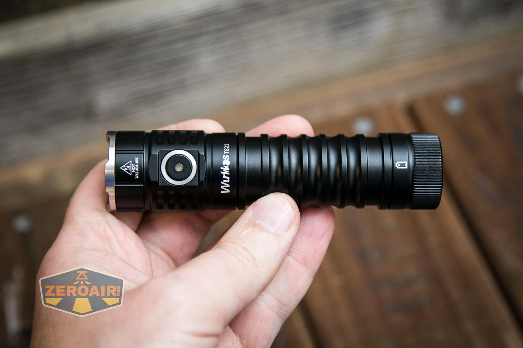 Wurkkos TS21 Anduril Flashlight in hand