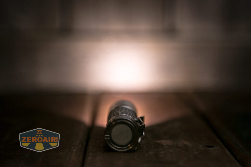 Eagtac D3C Titanium flashlight emitter on