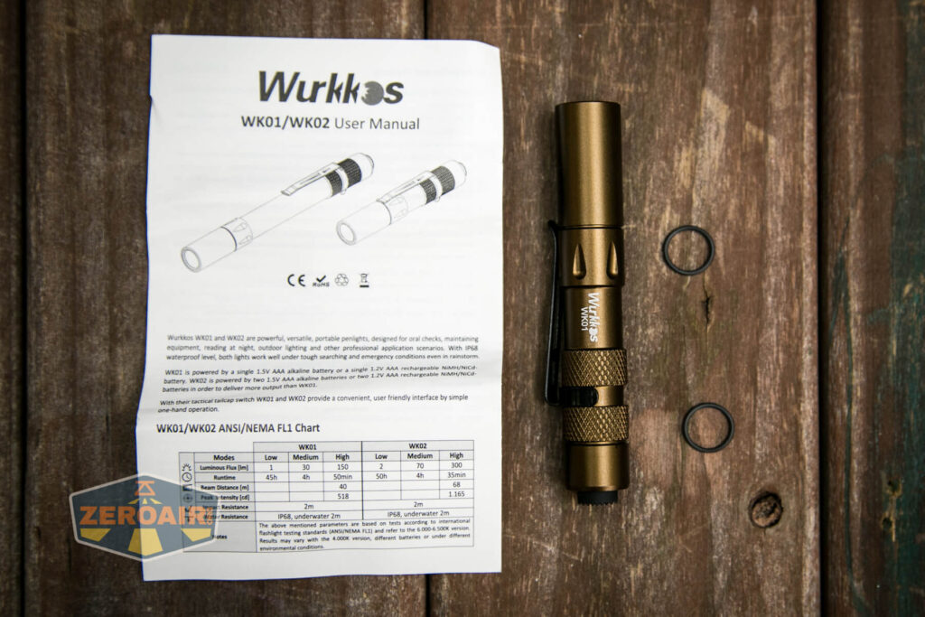 Wurkkos WK01 Flashlight what's included