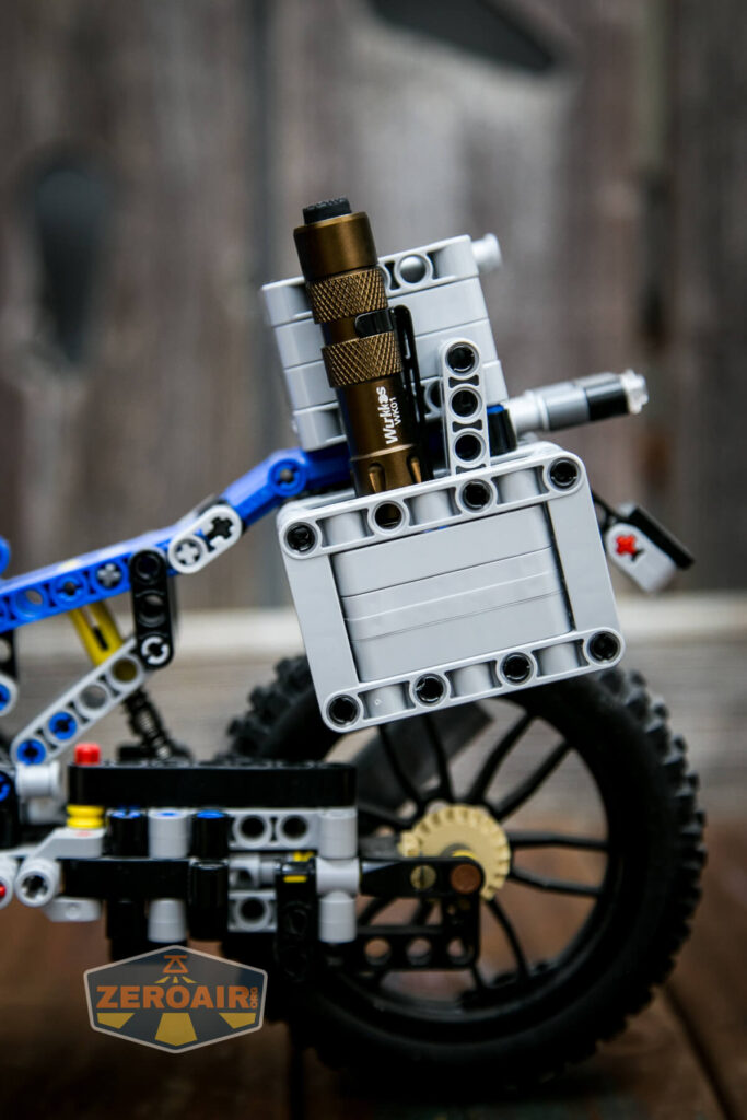 Wurkkos WK01 Flashlight on a BMW Lego