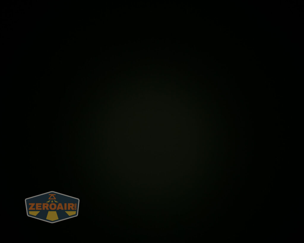 A mostly black image with a faintly visible logo in the lower left corner that reads ZEROAIR in yellow letters on a dark background.