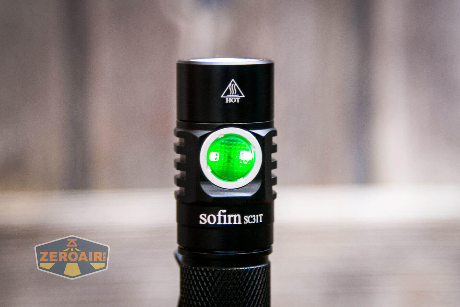 Sofirn SC31T Tactical Flashlight e-switch indicating green