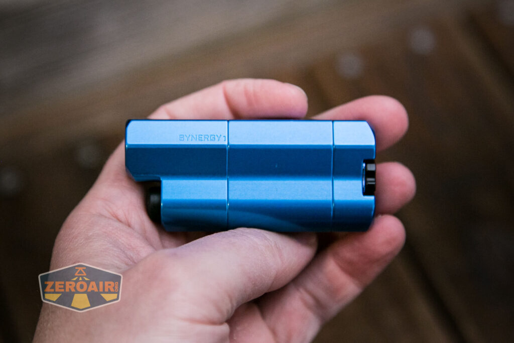 Frelux Synergy1 flashlight in hand