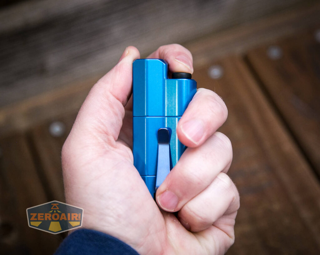 Frelux Synergy1 flashlight in hand