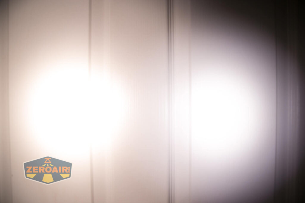 beamshots on door compared to nichia 219b