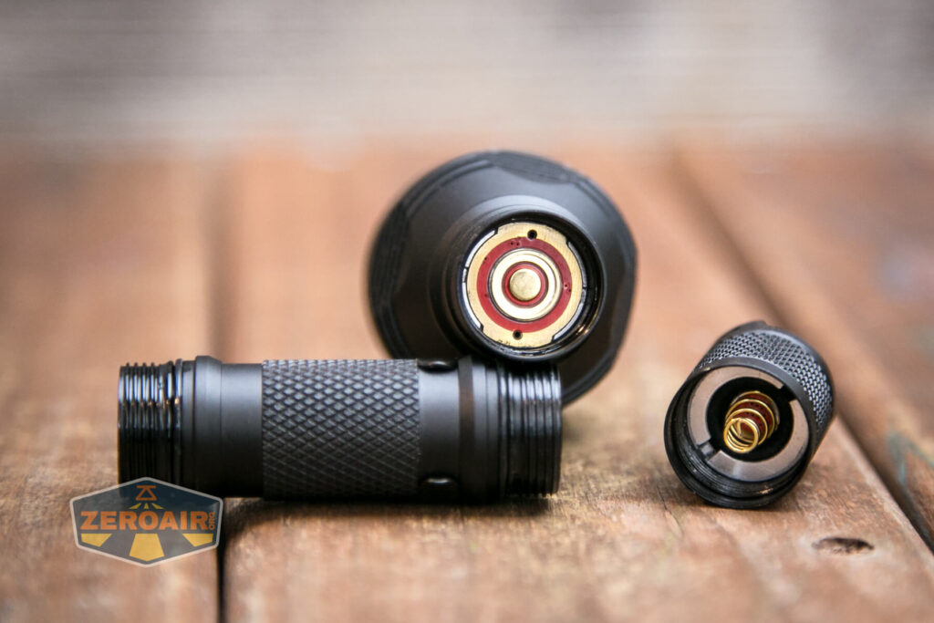 Lumintop GTA flashlight head contacts