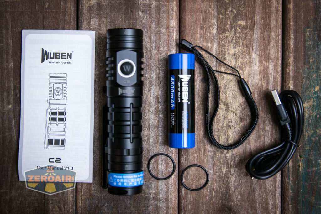 Wuben C2 Flashlight what's included