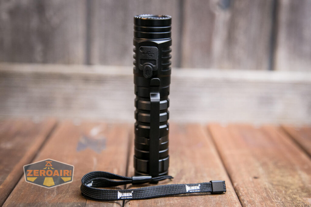 Wuben C2 Flashlight lanyard installed