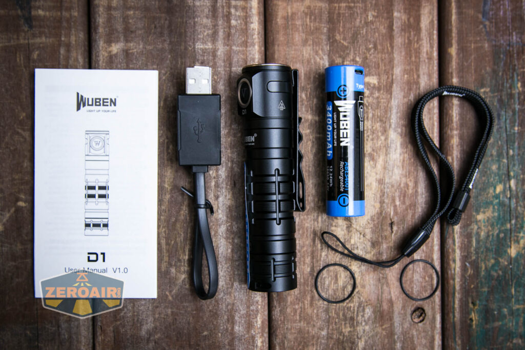 Wuben D1 Flashlight what's included