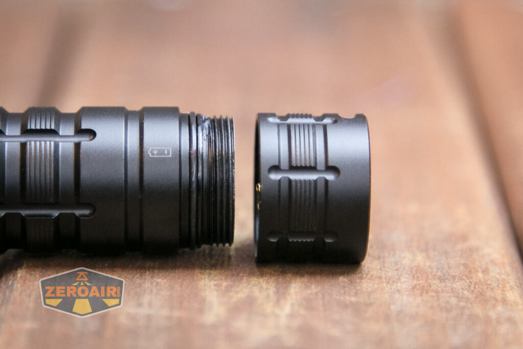 Wuben D1 Flashlight tailcap off