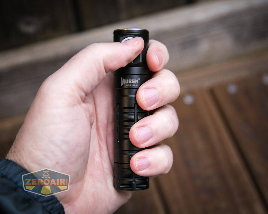 Wuben D1 Flashlight in hand