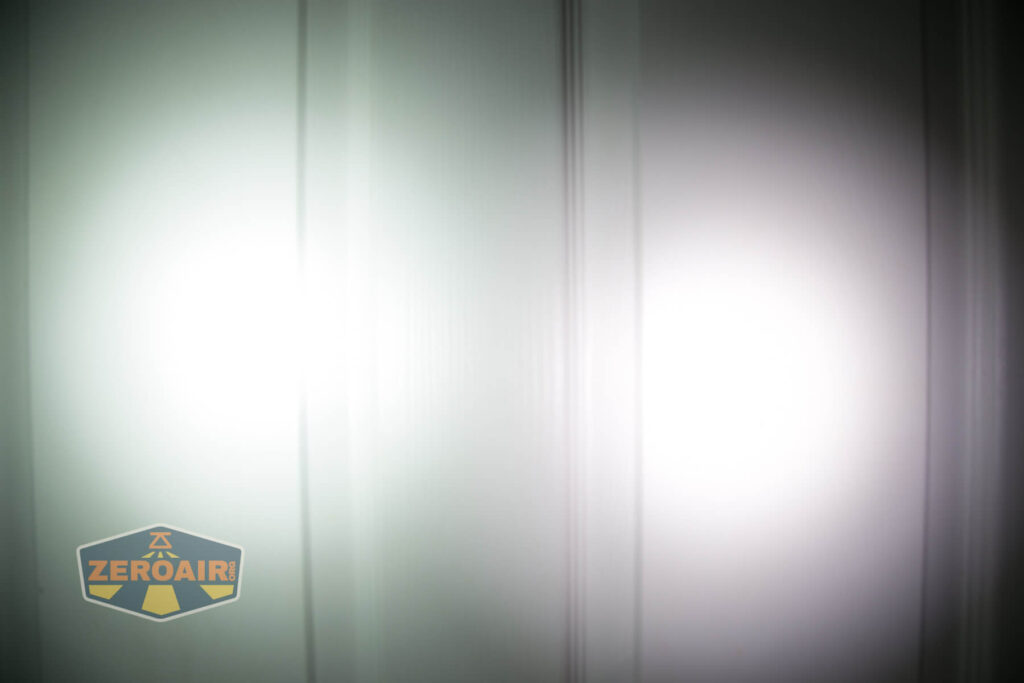 beamshots on door compared to nichia 219b