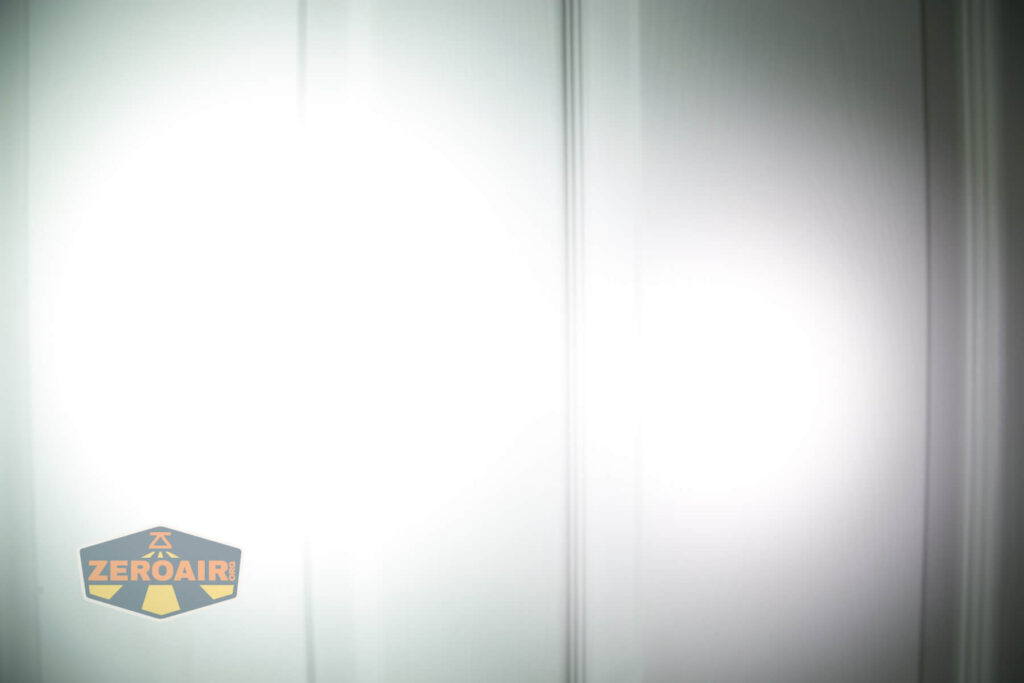 beamshots on door compared to nichia 219b