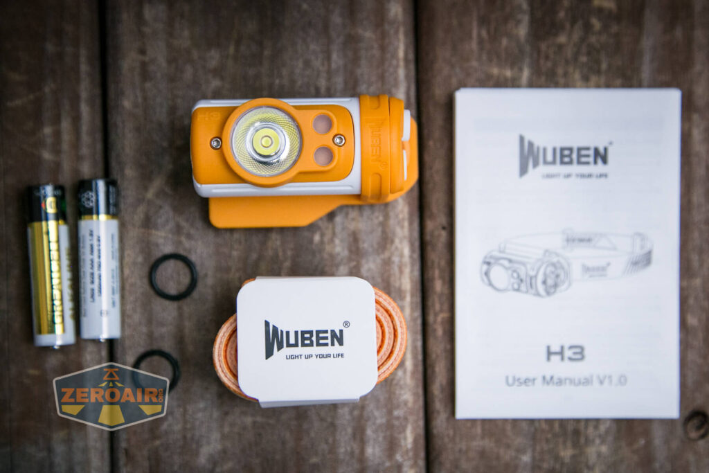 Wuben H3 headlamp what's included