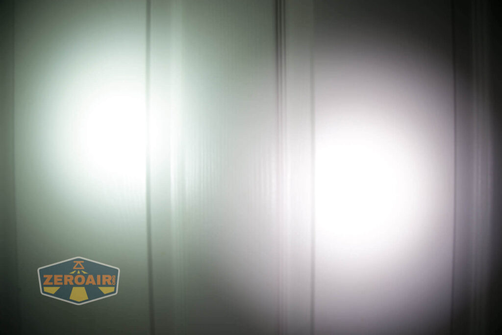 beamshots on door compared to nichia 219b