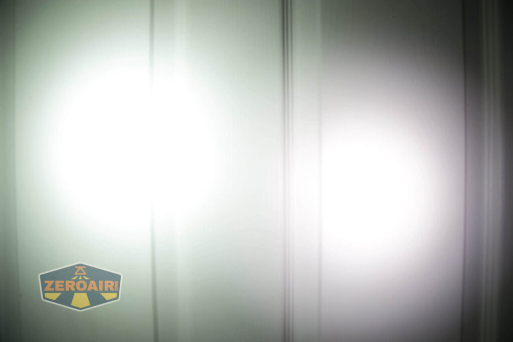 beamshots on door compared to nichia 219b