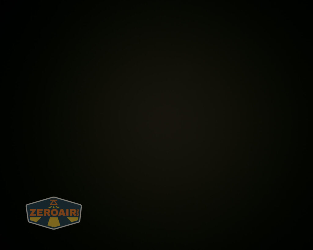 A mostly black image with a faint logo in the bottom left corner reading ZeroAir in orange and gray. The rest of the image is dark and lacks distinguishable features.