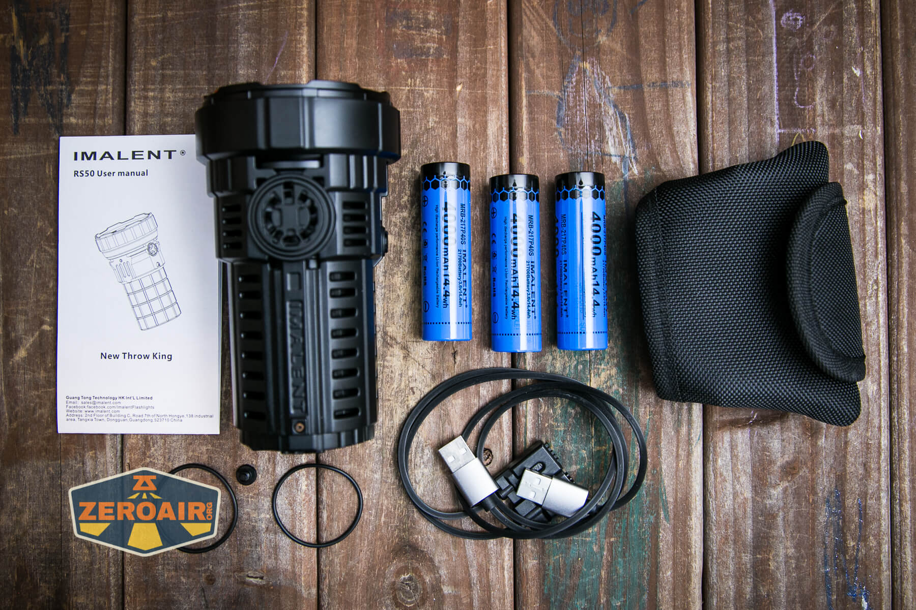 Imalent RS50 flashlight what's included