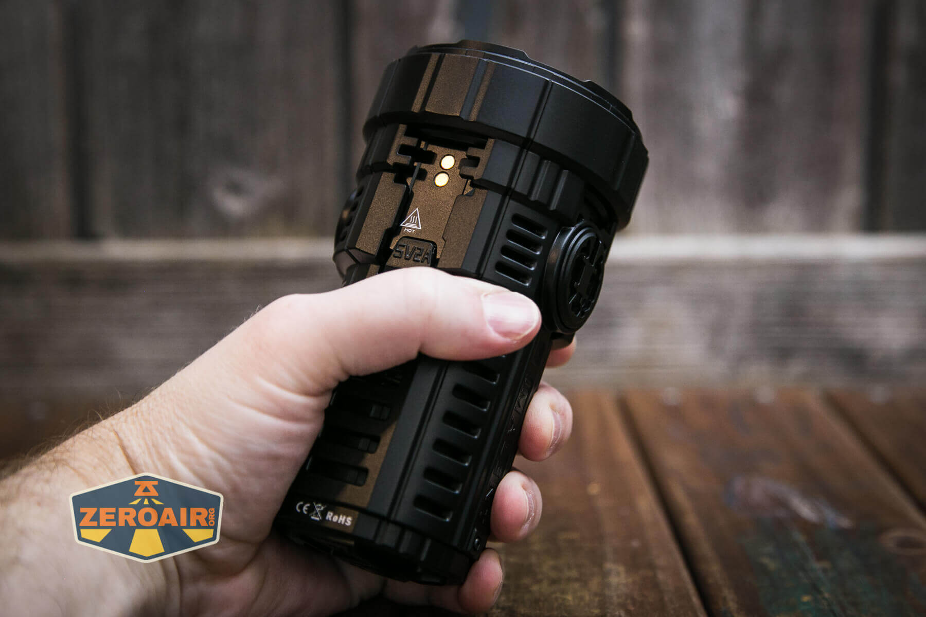 Imalent RS50 flashlight in hand