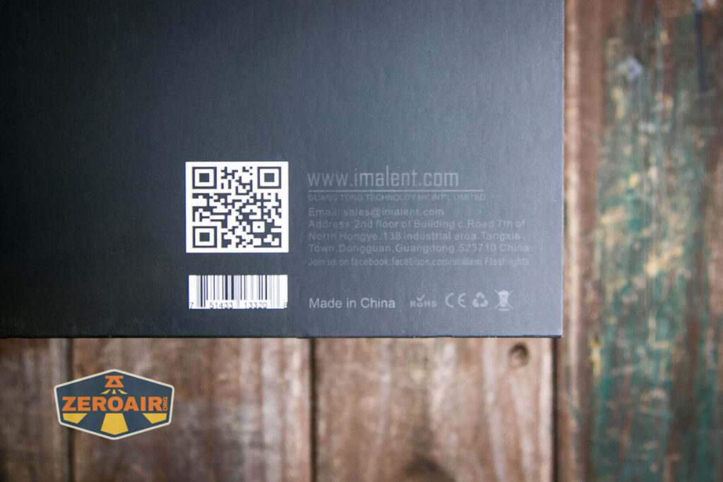 Imalent RS50 flashlight box