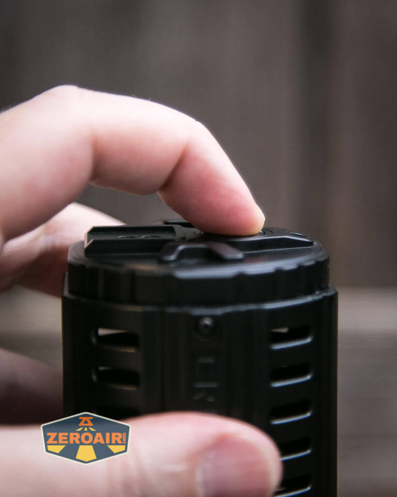 Imalent RS50 flashlight heat shield switch actuation