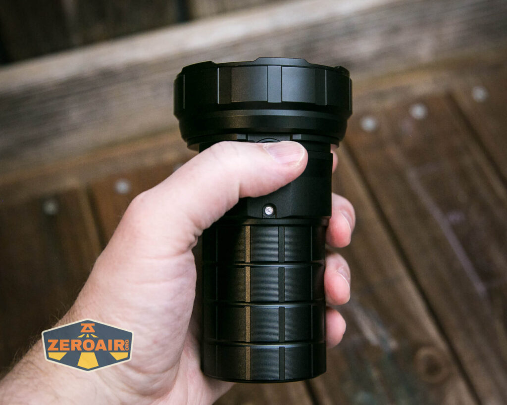 Imalent RS50 flashlight e-switch actuation