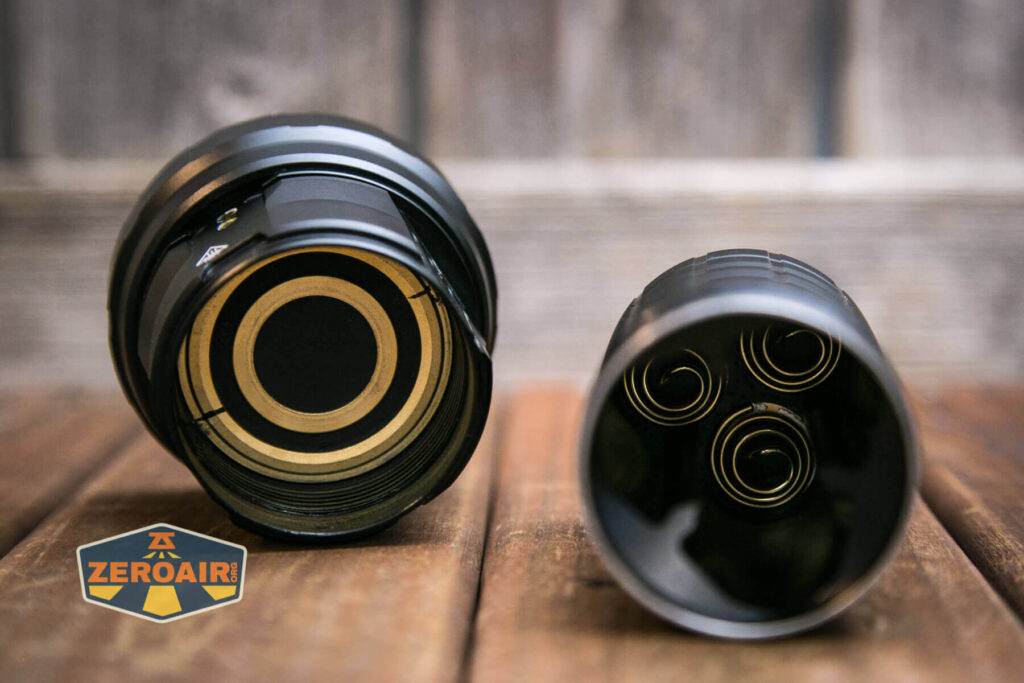 Imalent RS50 flashlight inside