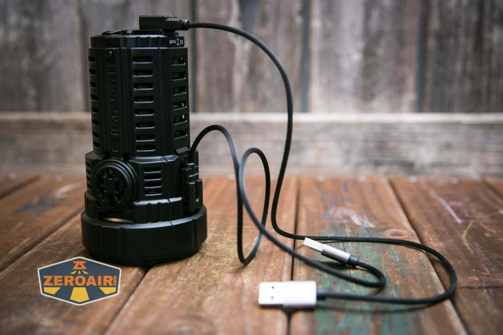 Imalent RS50 flashlight charging cable attached