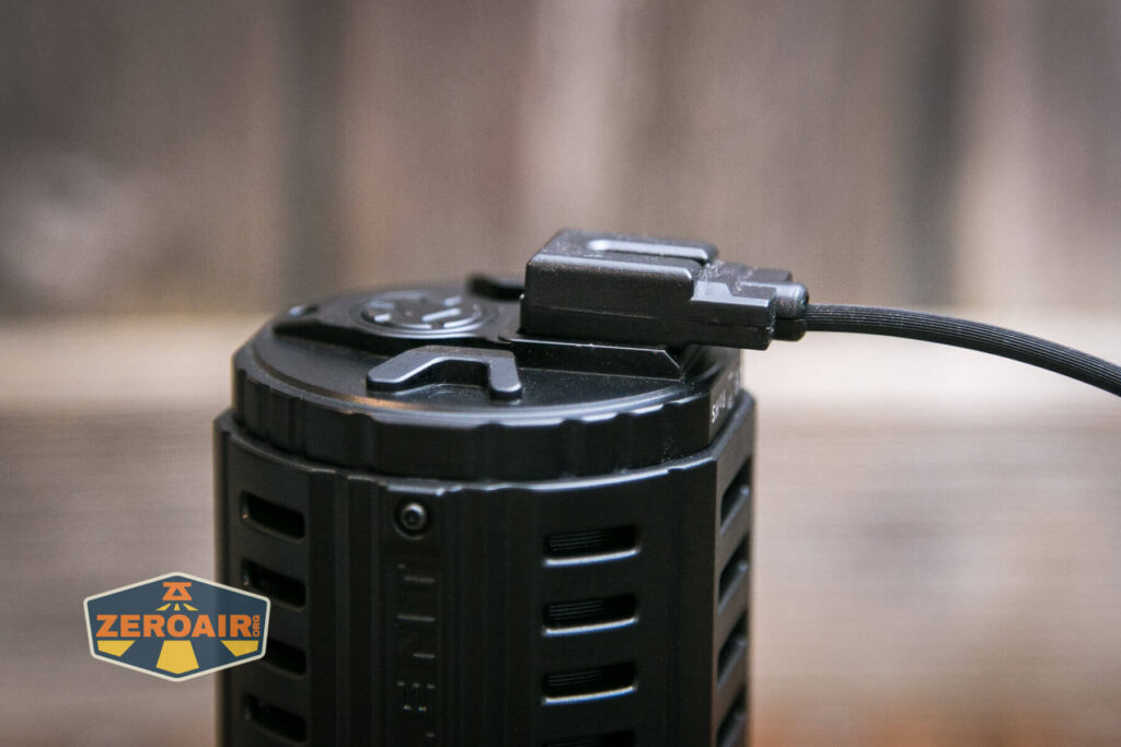 Imalent RS50 flashlight charging cable attached