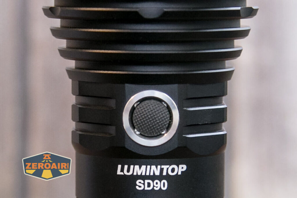 Lumintop SD90 flashlight indicating e-switch