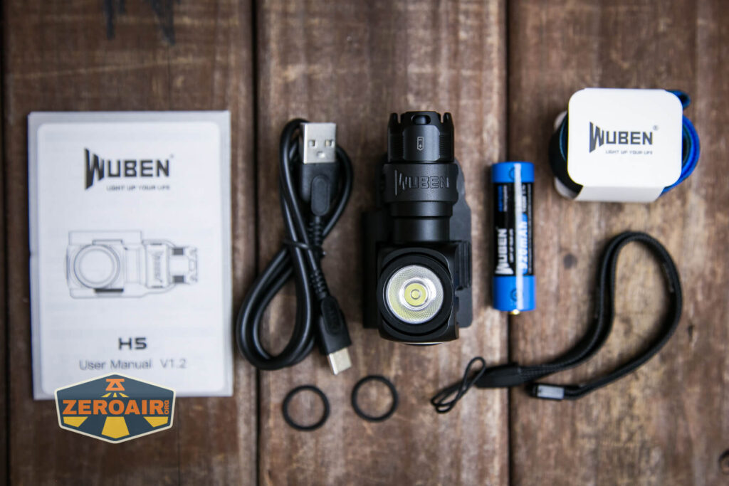 Wuben H5 headlamp what's included
