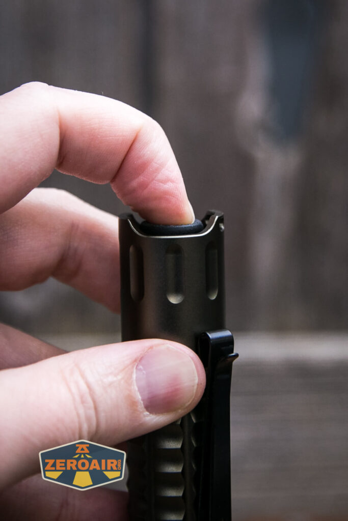 Wurkkos FC12 tactical flashlight tail switch actuation