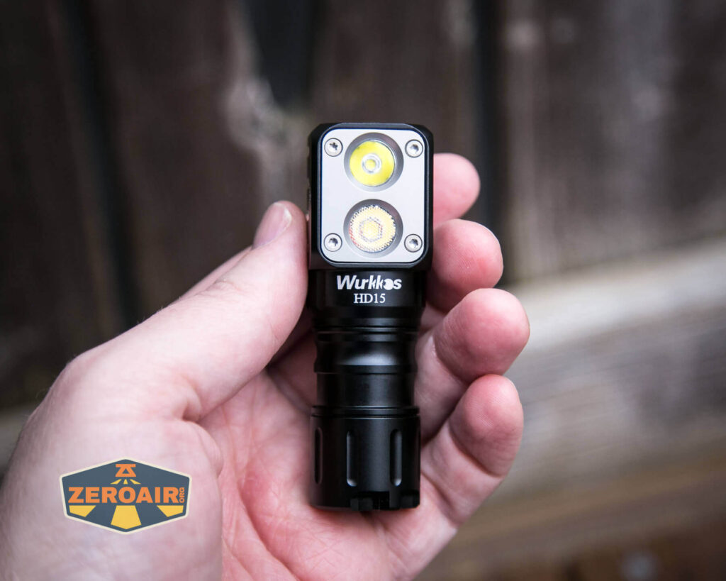 Wurkkos HD15 headlamp in hand