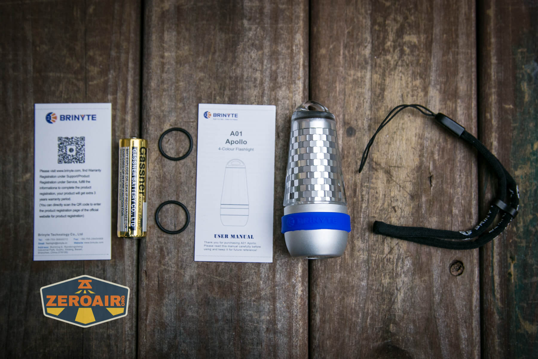 Brinyte A01 Apollo Flashlight what's included