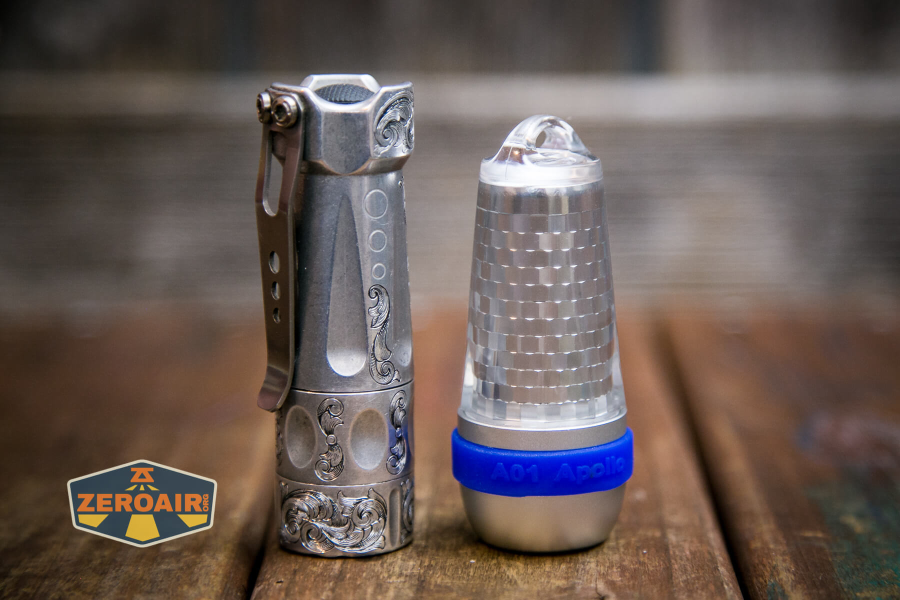 Brinyte A01 Apollo Flashlight beside torchlab boss 35