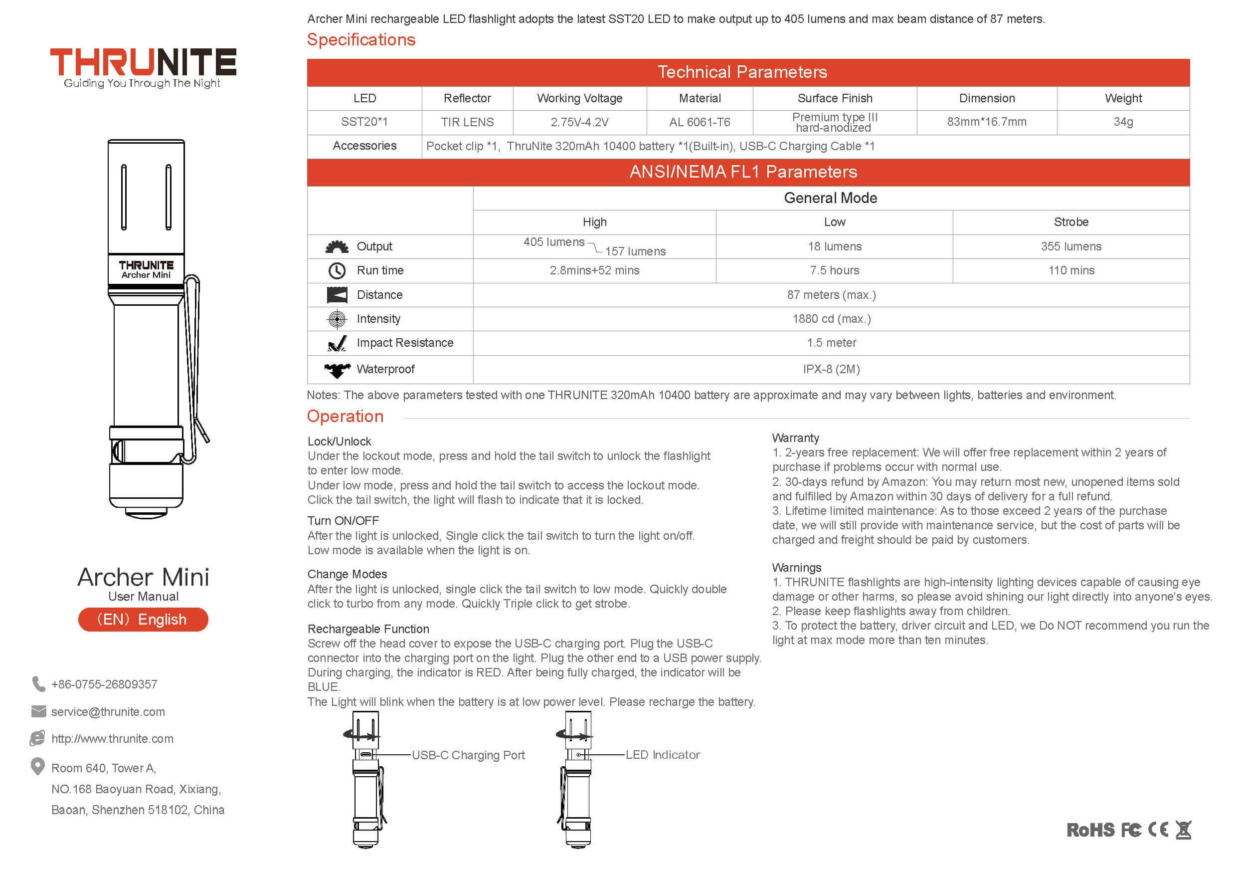 Thrunite Archer Mini flashlight manual
