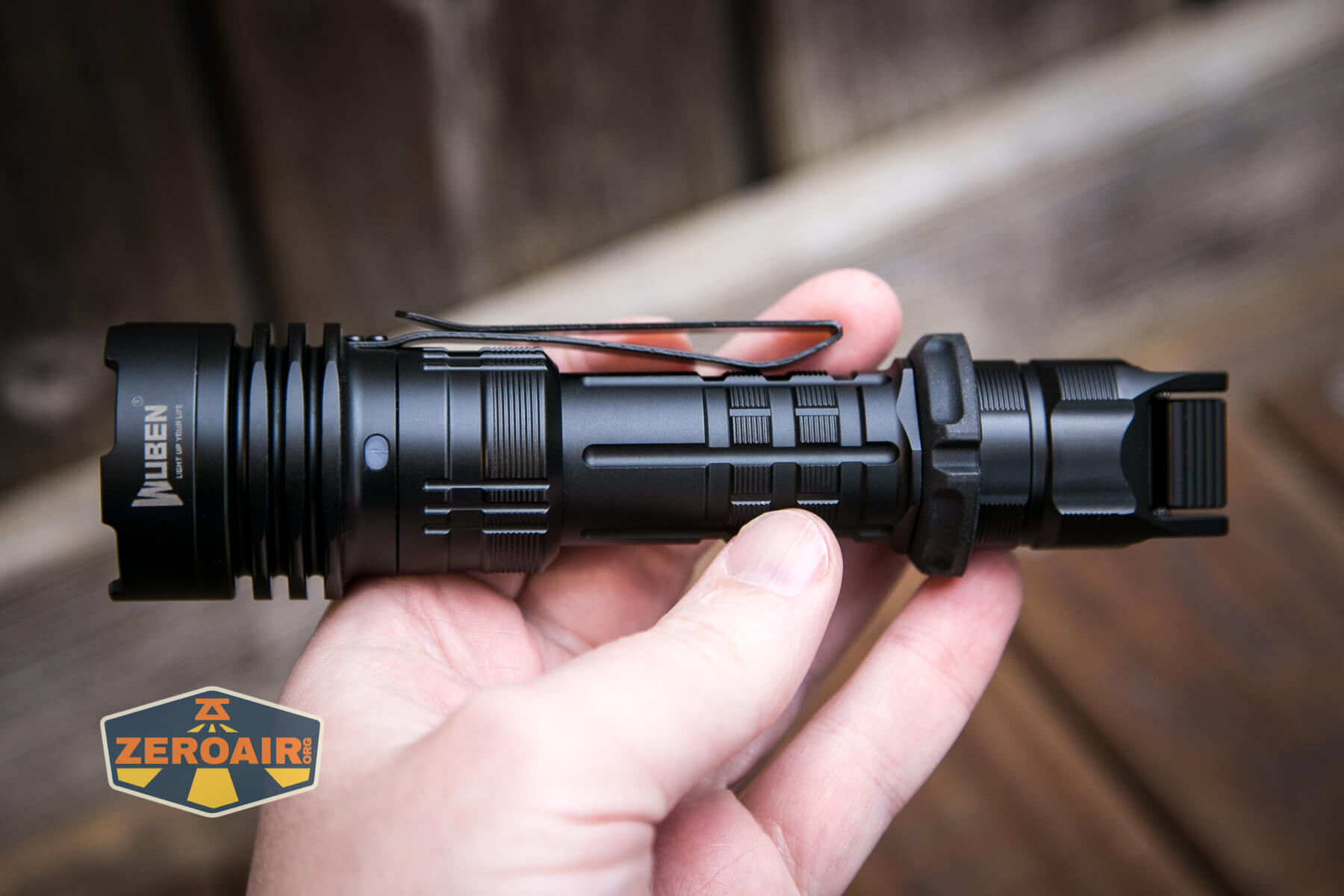 Wuben T1 Tactical flashlight in hand