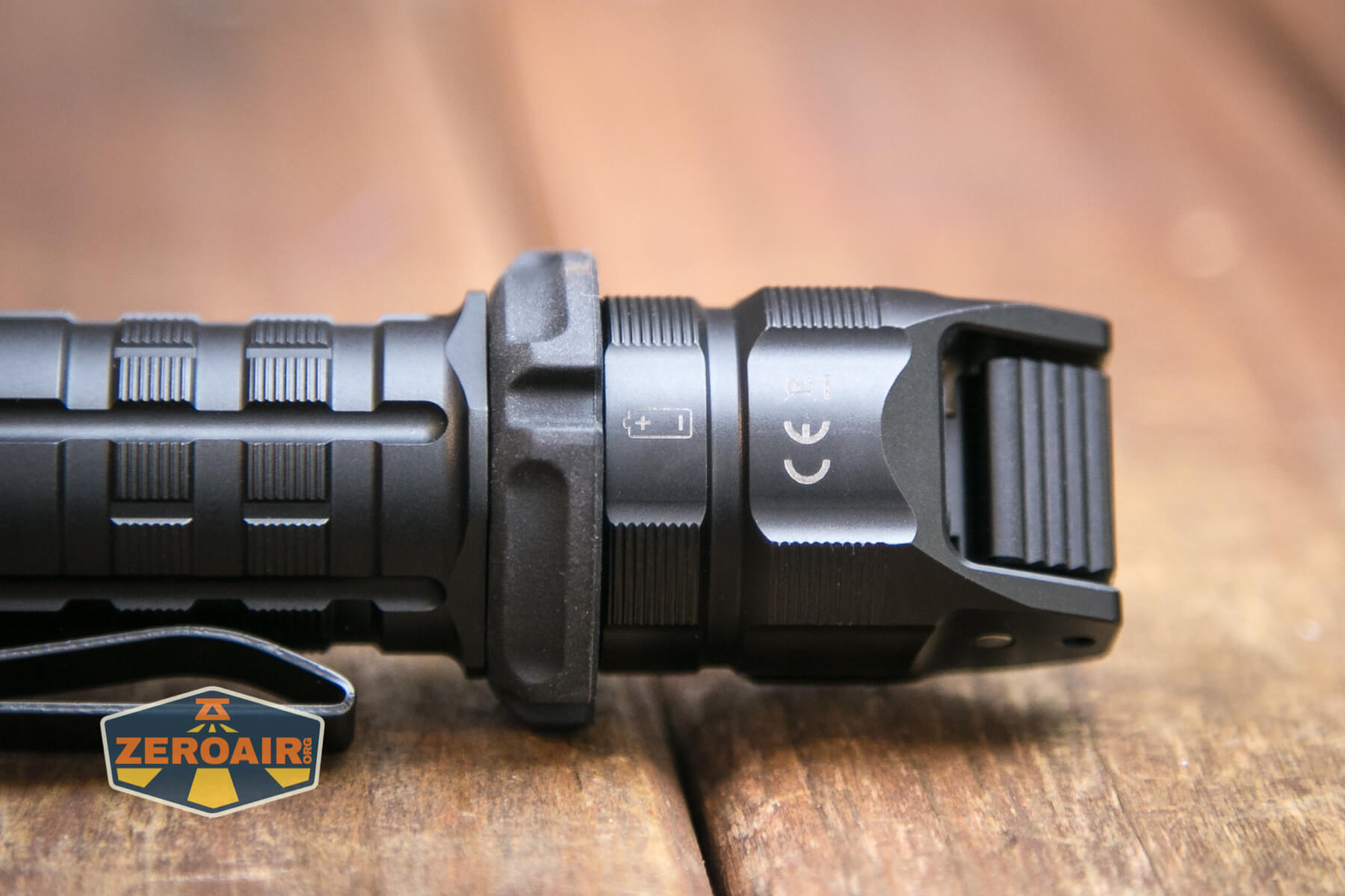 Wuben T1 Tactical flashlight battery label